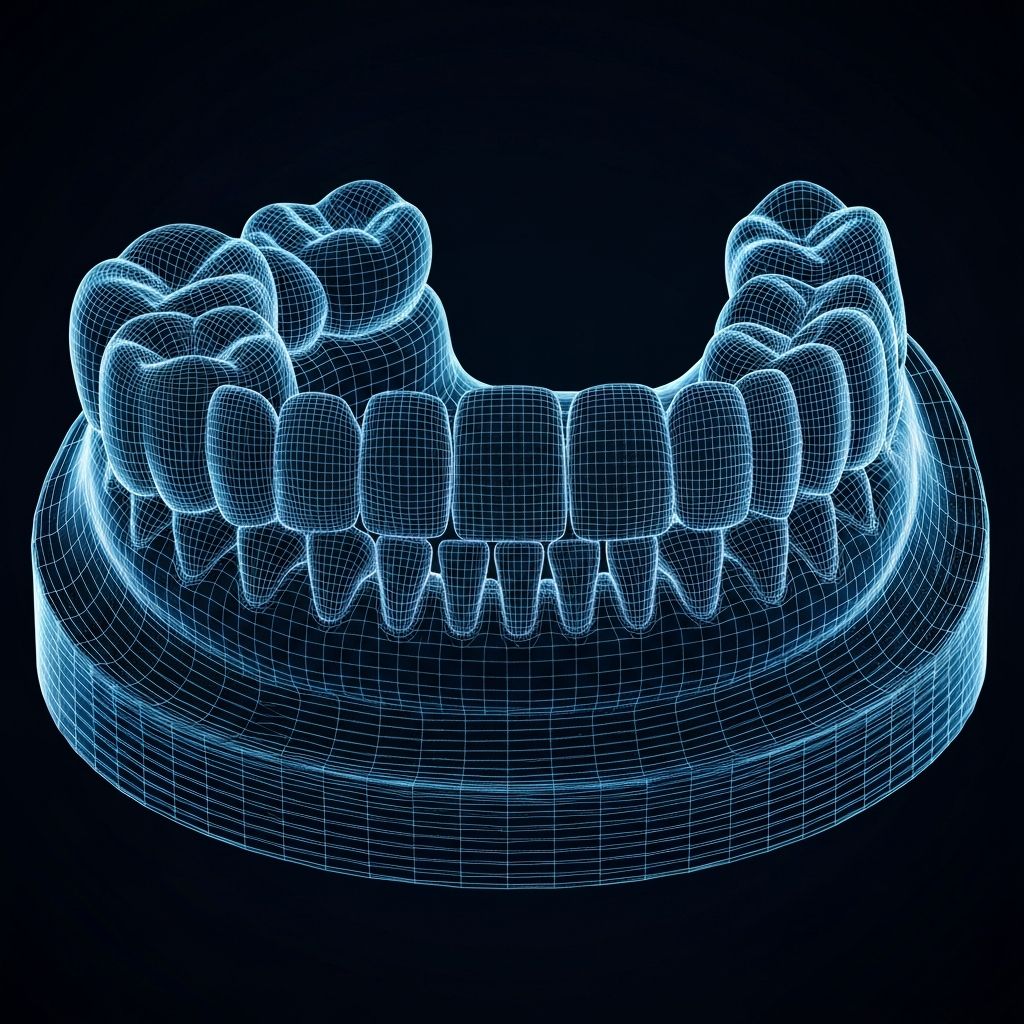 3D wireframe dental arch model for CAD design