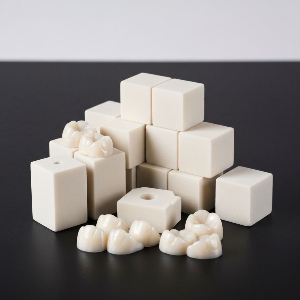 Zirconia blocks and dental ceramic materials